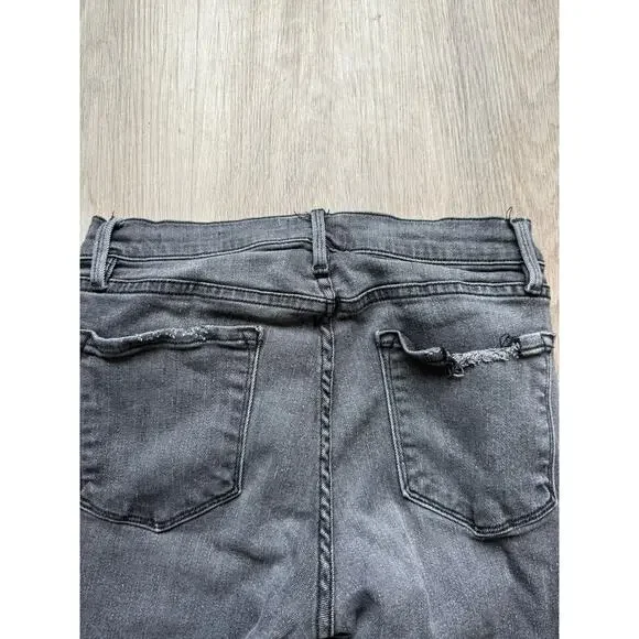 FRAME Le Skinny De Jeanne Crop jeans, women's size 30, black gray, stretch - Picture 7 of 7